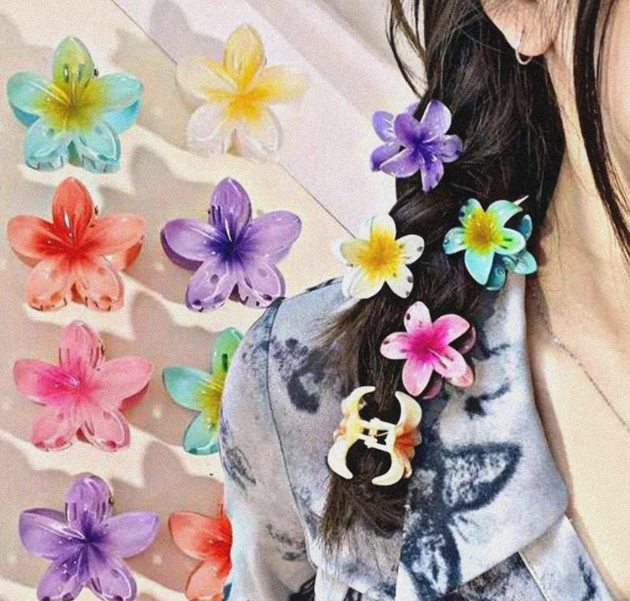 9 - Pices Flower Claw Clip Hair Claw Clip Pin Clutcher