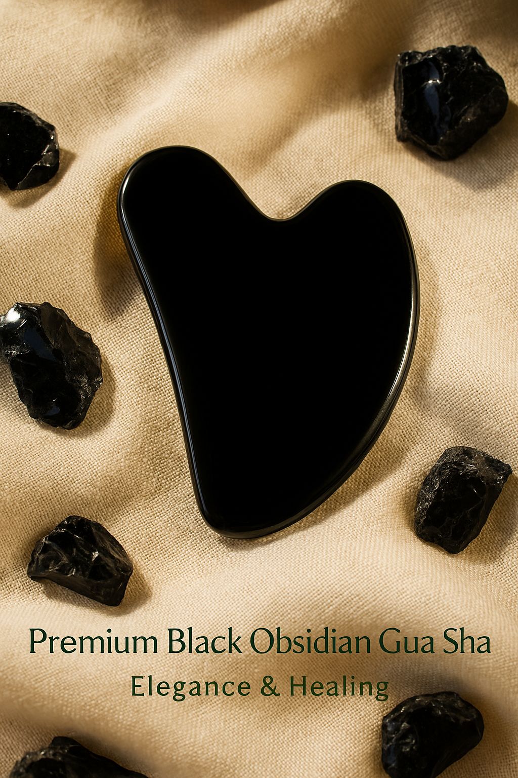 Premium Black Obsidian Gua Sha Stone